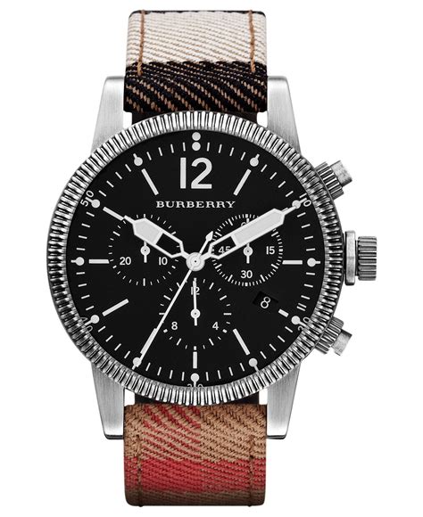 burberry watch swiss chronograph house check leather strap 42mm bu7815|Amazon.com: Burberry Chronograph Watch.